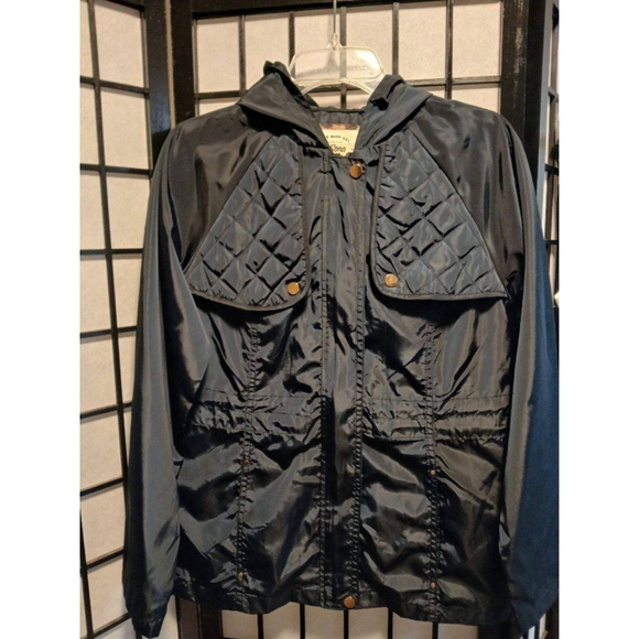 Women's Ci Sono by Journee Collection Quilted Hooded Jacket, Navy Size S (JC64) - Picture 8 of 9